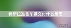 特斯拉准备车辆交付 特斯拉准备车辆交付什么意思