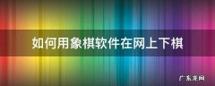 如何用象棋软件在网上下棋 教你怎么下象棋的软件