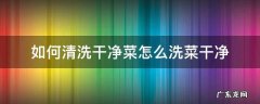 如何洗菜比较干净 如何清洗干净菜怎么洗菜干净