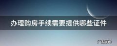 办理购房手续需要提供哪些证件