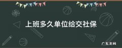 上班多久单位给交社保 工作多长时间交社保
