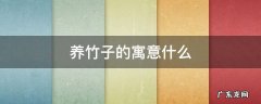 养竹子的寓意什么 居家种竹子的寓意