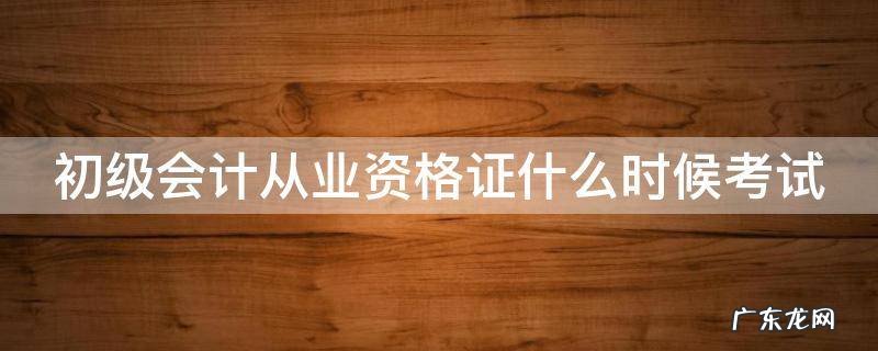 初级会计从业资格证什么时候考试 初级会计从业资格证什么时候考试
