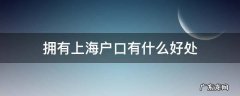 拥有上海户口有什么好处 拥有上海户口的好处