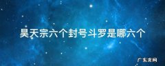 昊天宗六个封号斗罗是哪六个 昊天宗几位封号斗罗