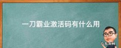 一刀霸业激活码有什么用 英雄霸业激活码