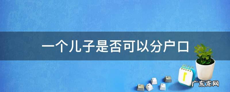 一个儿子能不能分户口 一个儿子是否可以分户口