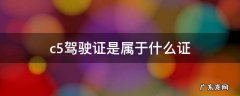 驾照c5是什么证 c5驾驶证是属于什么证