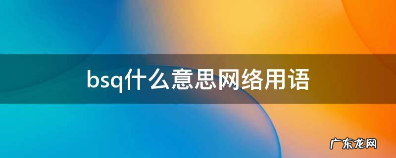 bsq什么意思网络用语 网络流行语bsq啥意思