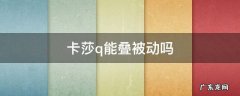 卡莎的q能叠被动吗 卡莎q能叠被动吗