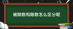被除数和除数怎么区分呢 被除数和被除数怎么区分