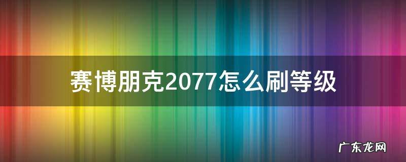 赛博朋克2077怎么刷等级 赛博朋克2077前期怎么刷等级