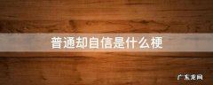普通却自信是什么梗 很自信什么意思