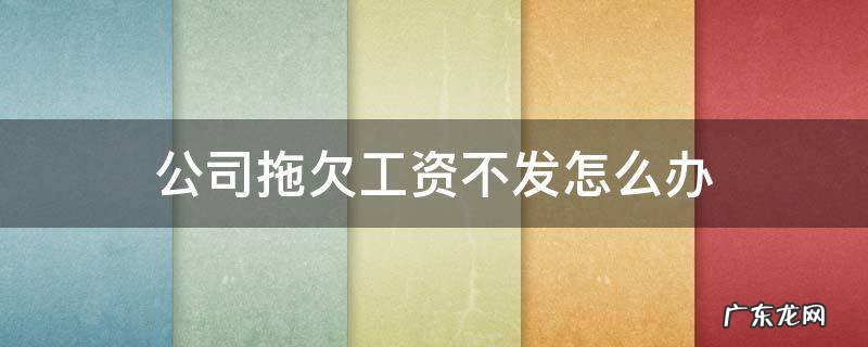 离职公司拖欠工资不发怎么办 公司拖欠工资不发怎么办