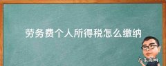 个人所得税的劳务费怎么计税 劳务费个人所得税怎么缴纳
