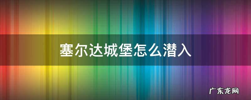 塞尔达城堡怎么潜入 塞尔达城堡怎么潜入偷武器