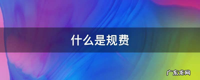 什么是规费 什么是规费 包括哪几部分费用