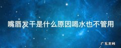 嘴唇发干是什么原因喝水也不管用 嘴唇发干是什么原因喝水也不管用百度知道