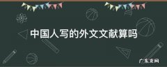 中国人发表的外文文献算哪国文献 中国人写的外文文献算吗
