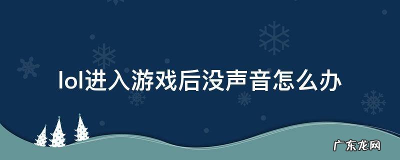 lol进入游戏后没声音 lol进入游戏后没声音怎么办