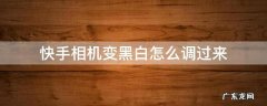 快手相机变黑白怎么调过来 快手相机怎么变成黑白的了