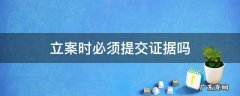 立案时需要提交证据吗 立案时必须提交证据吗