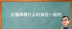 什么和他的白猫师尊 白猫师尊什么时候在一起的