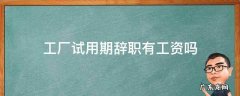 试用期厂里辞退员工有工资吗 工厂试用期辞职有工资吗