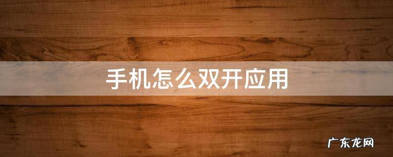手机如何双开应用 手机怎么双开应用