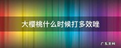 大樱桃什么时候打多效唑 大樱桃用多效唑控旺什么时候喷好