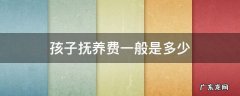 孩子的抚养费一般是多少 孩子抚养费一般是多少
