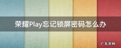 荣耀play手机忘记锁屏密码怎么办 荣耀Play忘记锁屏密码怎么办