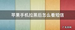 苹果手机拉黑了怎么查看短信 苹果手机拉黑后怎么看短信