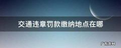 交通违章罚款缴纳地点在哪 交通罚款在哪里缴纳