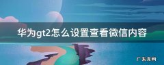 华为gt2pro怎么查看微信内容 华为gt2怎么设置查看微信内容