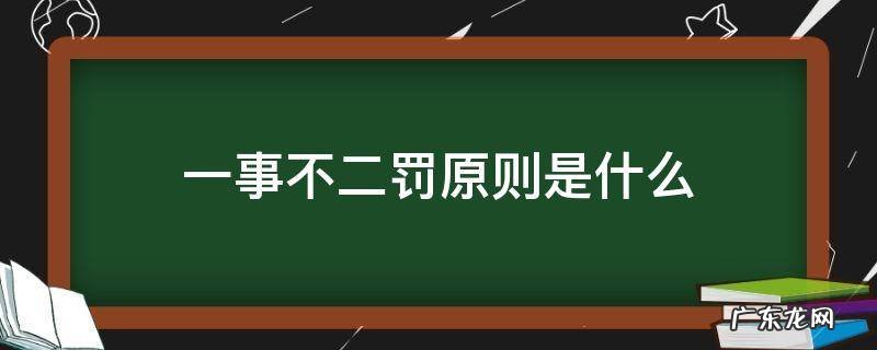 一事不二罚原则是什么 什么是“一事不二罚”?为什么要实行该原则?
