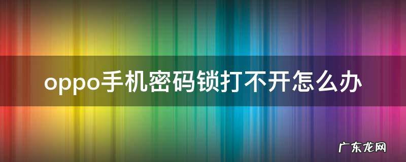 oppo手机密码锁打不开怎么办 oppo手机忘记密码开不了锁怎么办