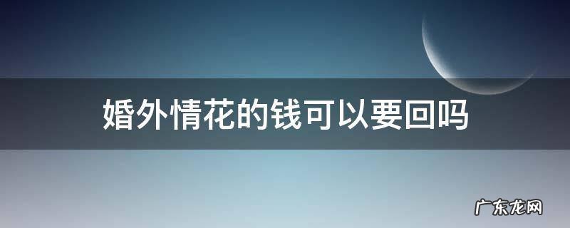 婚外情花的钱可以要回吗 婚外情女的给男的花钱能要回吗