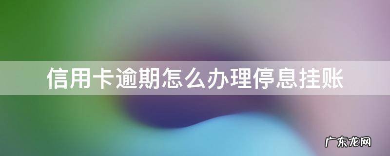 信用卡逾期怎么办理停息挂账 信用卡逾期怎么办理停息挂账分期还款