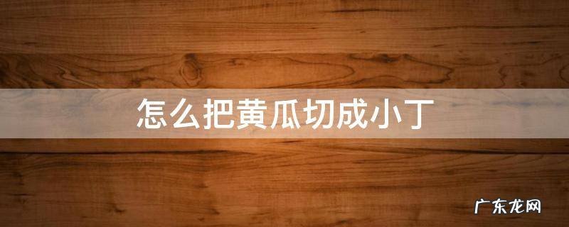 黄瓜如何切成小丁 怎么把黄瓜切成小丁
