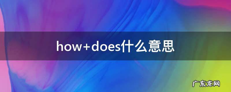 how does什么意思