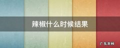 自己种的辣椒什么时候结果 辣椒什么时候结果