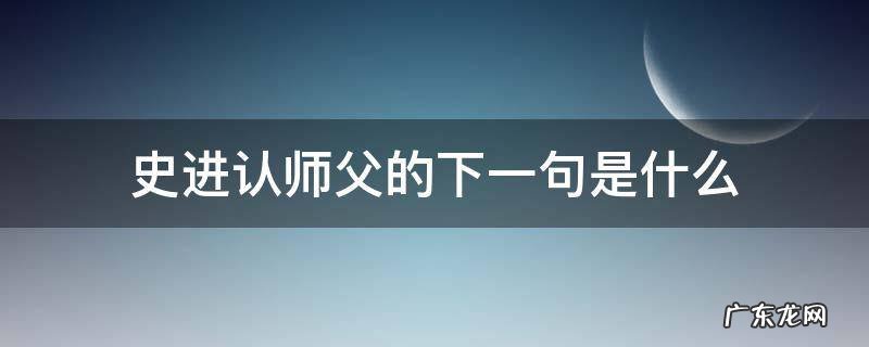 史进认师父的下一句是什么 史进认师父后一句