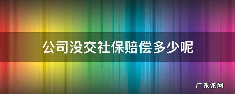 公司没交社保赔偿多少呢 公司没给交社保赔多少