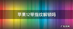 苹果12带指纹解锁吗 苹果手机12带指纹解锁吗
