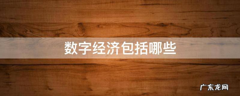 数字经济包括哪些内容 数字经济包括哪些