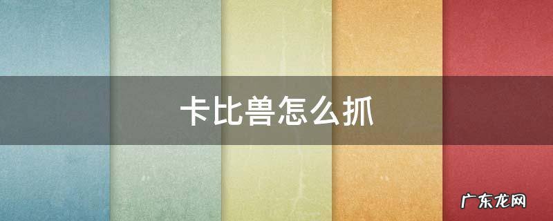 头目卡比兽怎么抓 卡比兽怎么抓