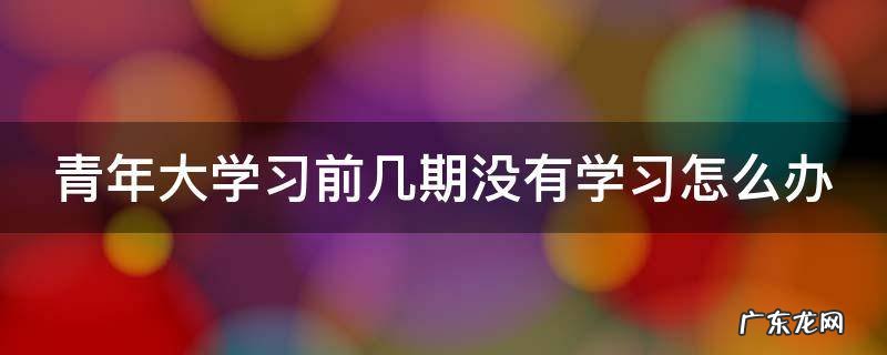 青年大学习前几期没有学习怎么办