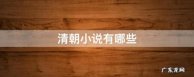 清朝小说有哪些 清代小说有哪些