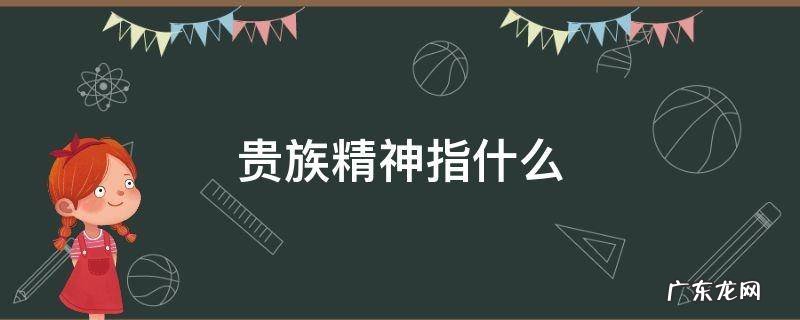 精神贵族和贵族精神的区别 贵族精神指什么
